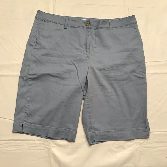 J. Jill Smoky Blue 11” Chino Shorts Size 16 - Picture 1 of 3